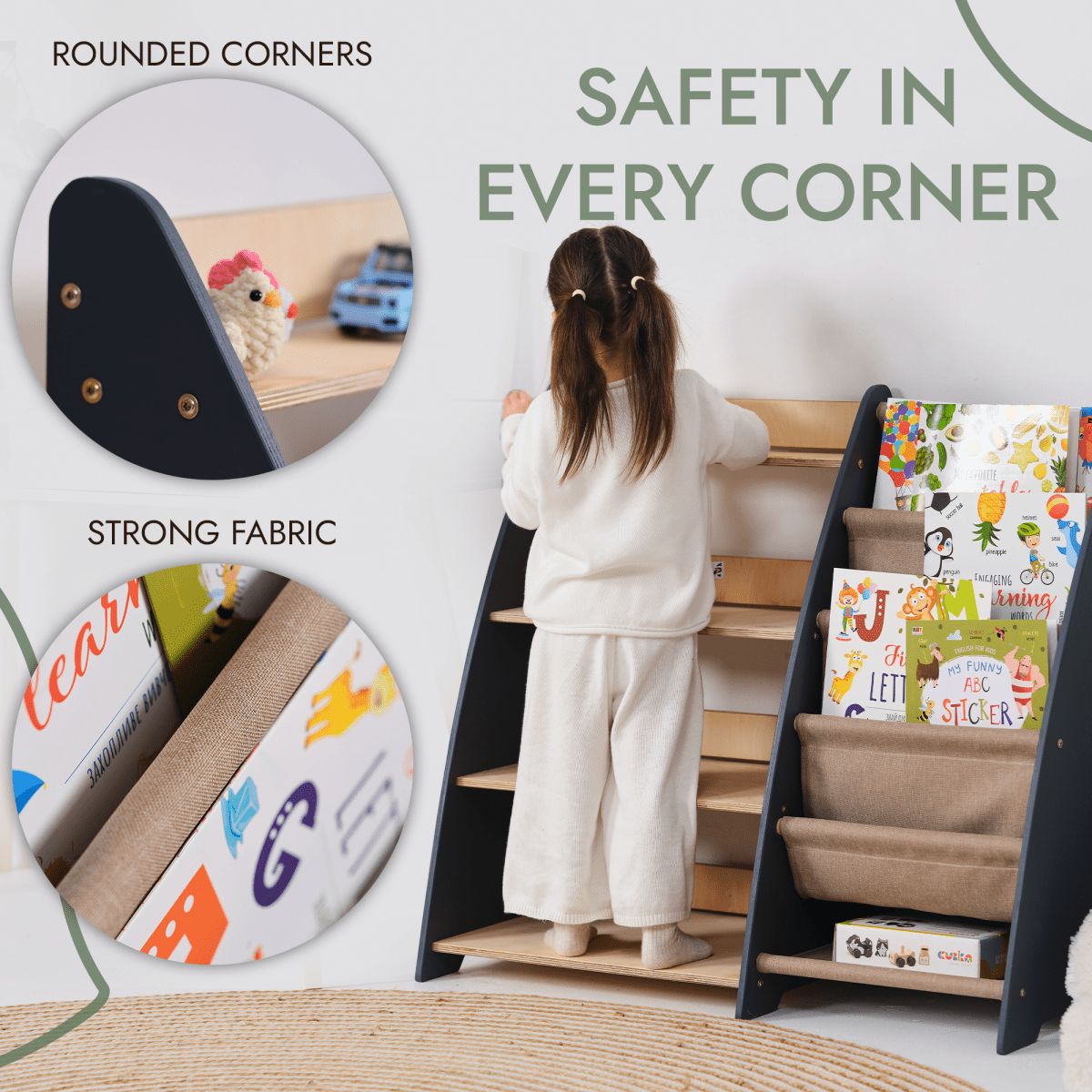 2in1 Montessori Shelf for Books and Toys Goodevas