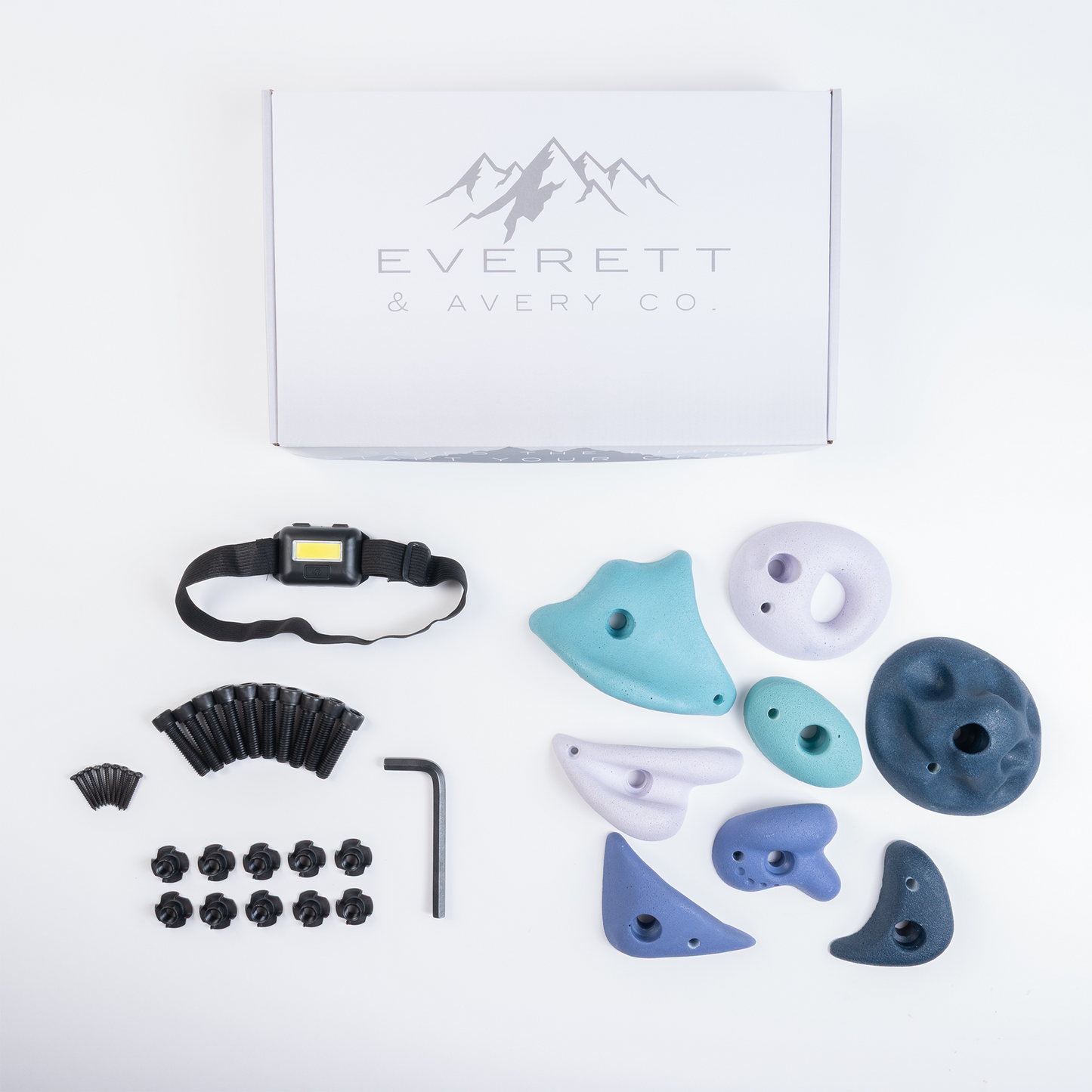 Premium Rock Climbing Holds (Aurora) - Glow-in-the-Dark Rock Climbing Holds Everett & Avery Co.