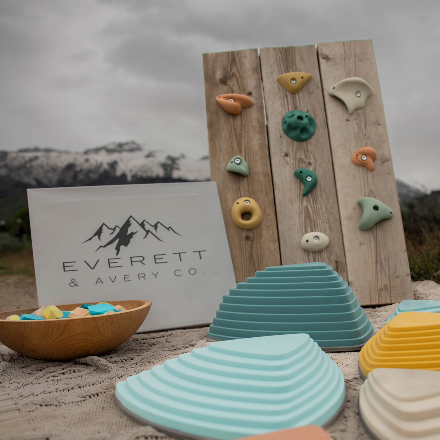 Premium Rock Climbing Holds (Earth Tones) - Everett & Avery Co. - Indoor Climbing Wall - Rock Climbing Holds for Kids My Store