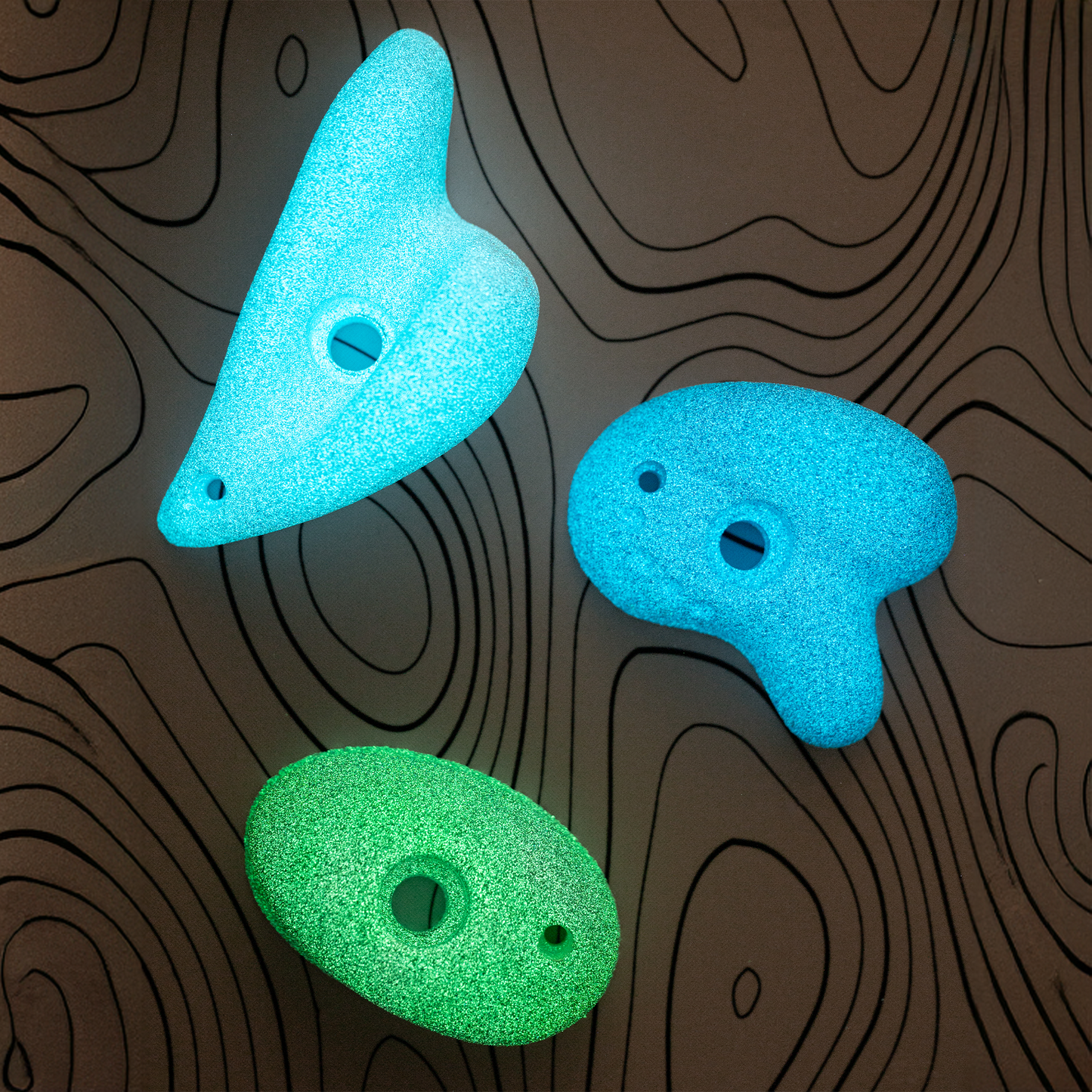 Premium Rock Climbing Holds (Aurora) - Glow-in-the-Dark Rock Climbing Holds Everett & Avery Co.