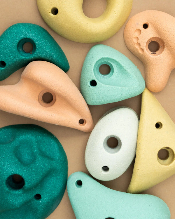 Premium Rock Climbing Holds (Earth Tones) - Everett & Avery Co. - Indoor Climbing Wall - Rock Climbing Holds for Kids My Store