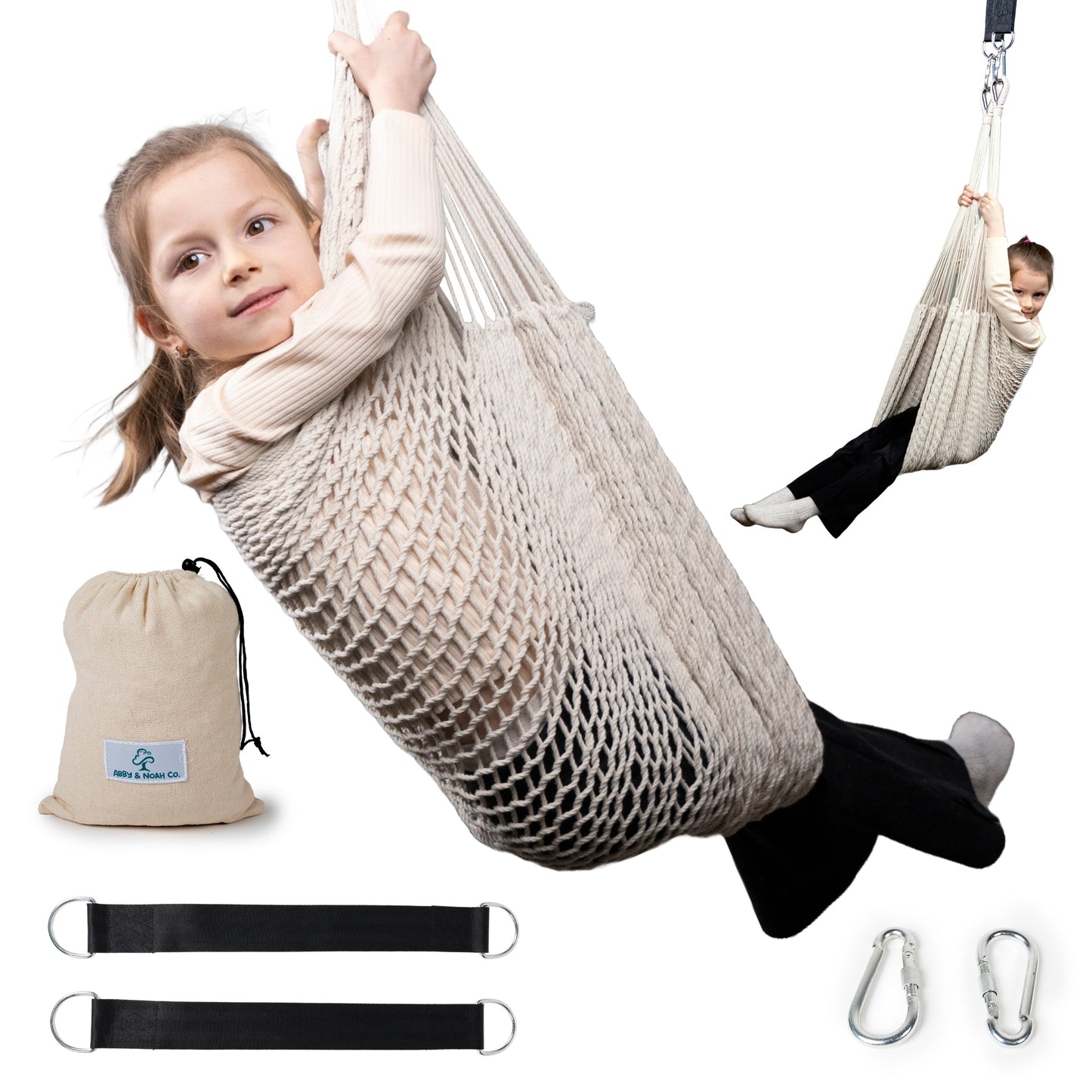 Therapist-Designed Handwoven Cotton Sensory Swing Abby & Noah Co.