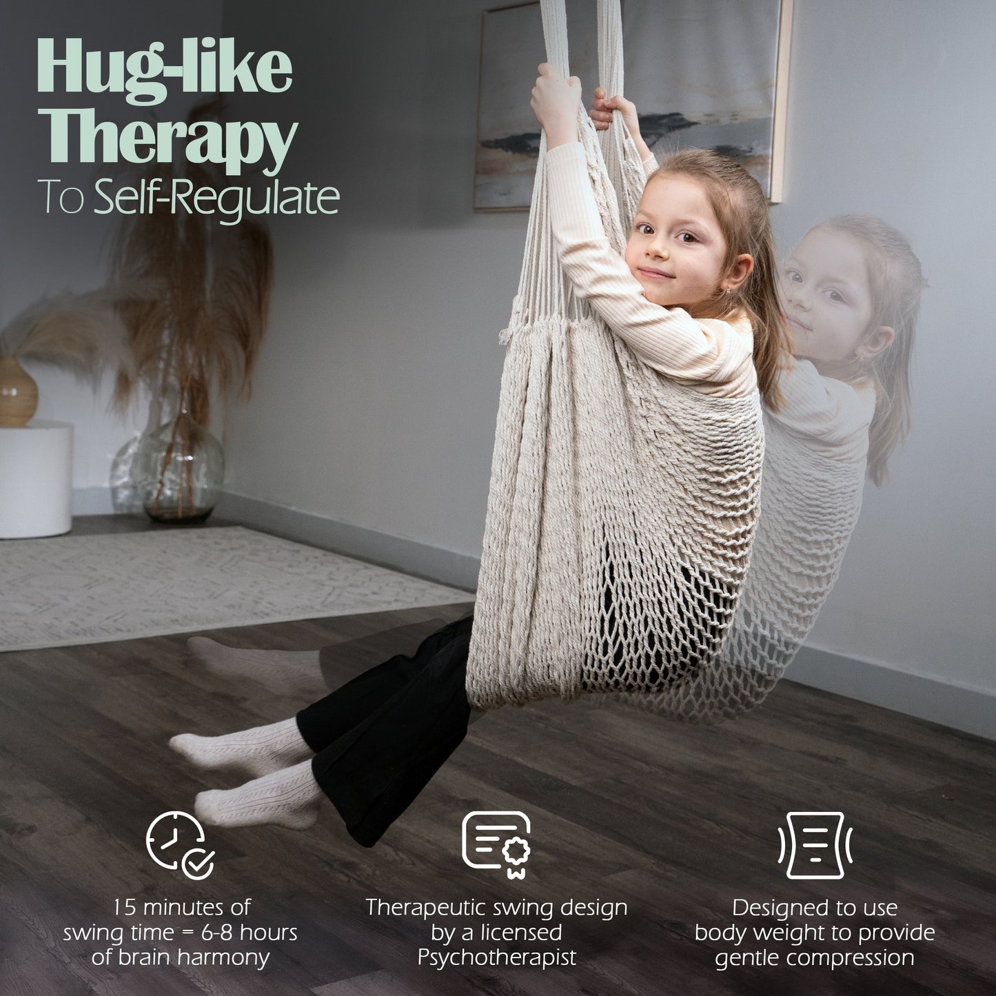 Therapist-Designed Handwoven Cotton Sensory Swing Abby & Noah Co.