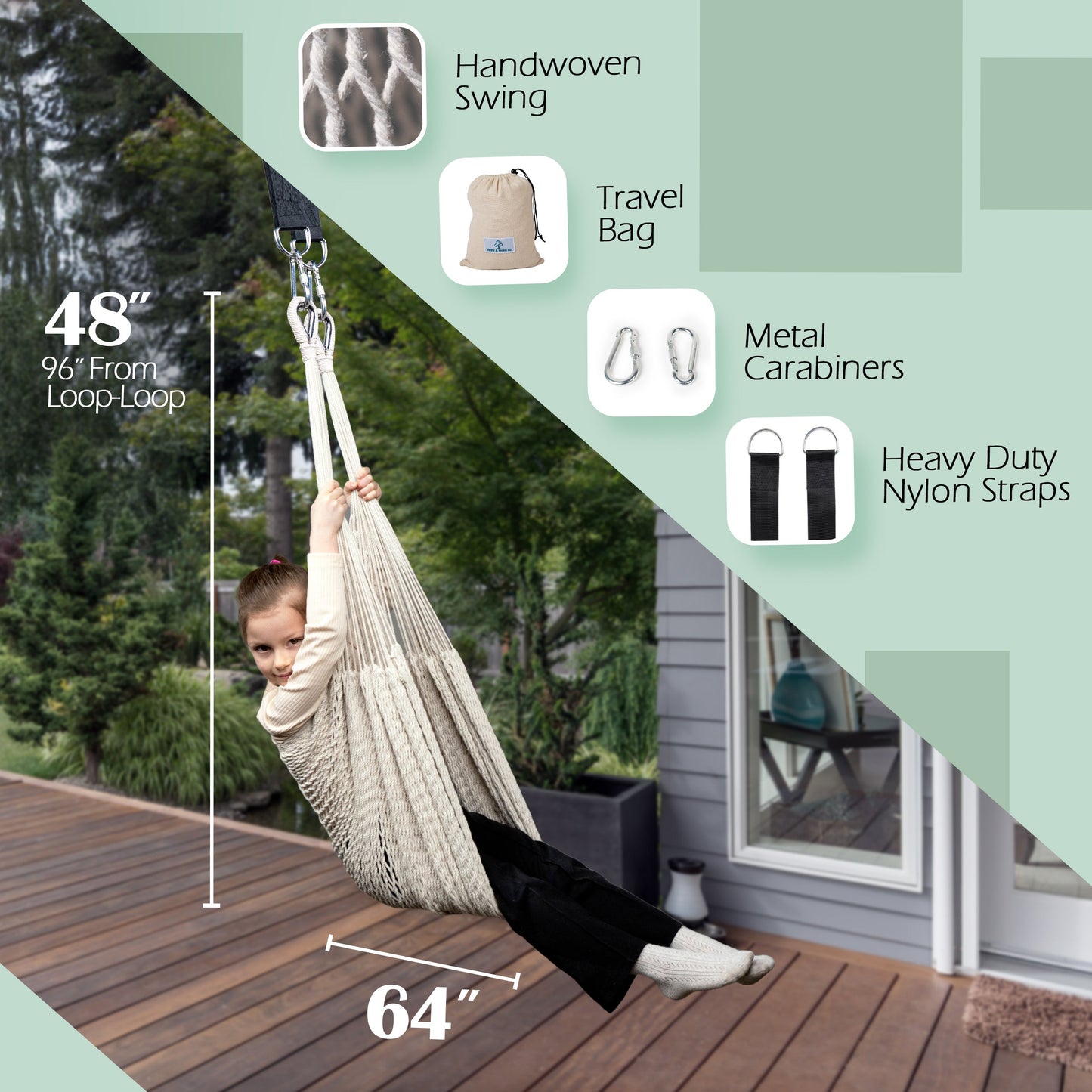 Therapist-Designed Handwoven Cotton Sensory Swing Abby & Noah Co.