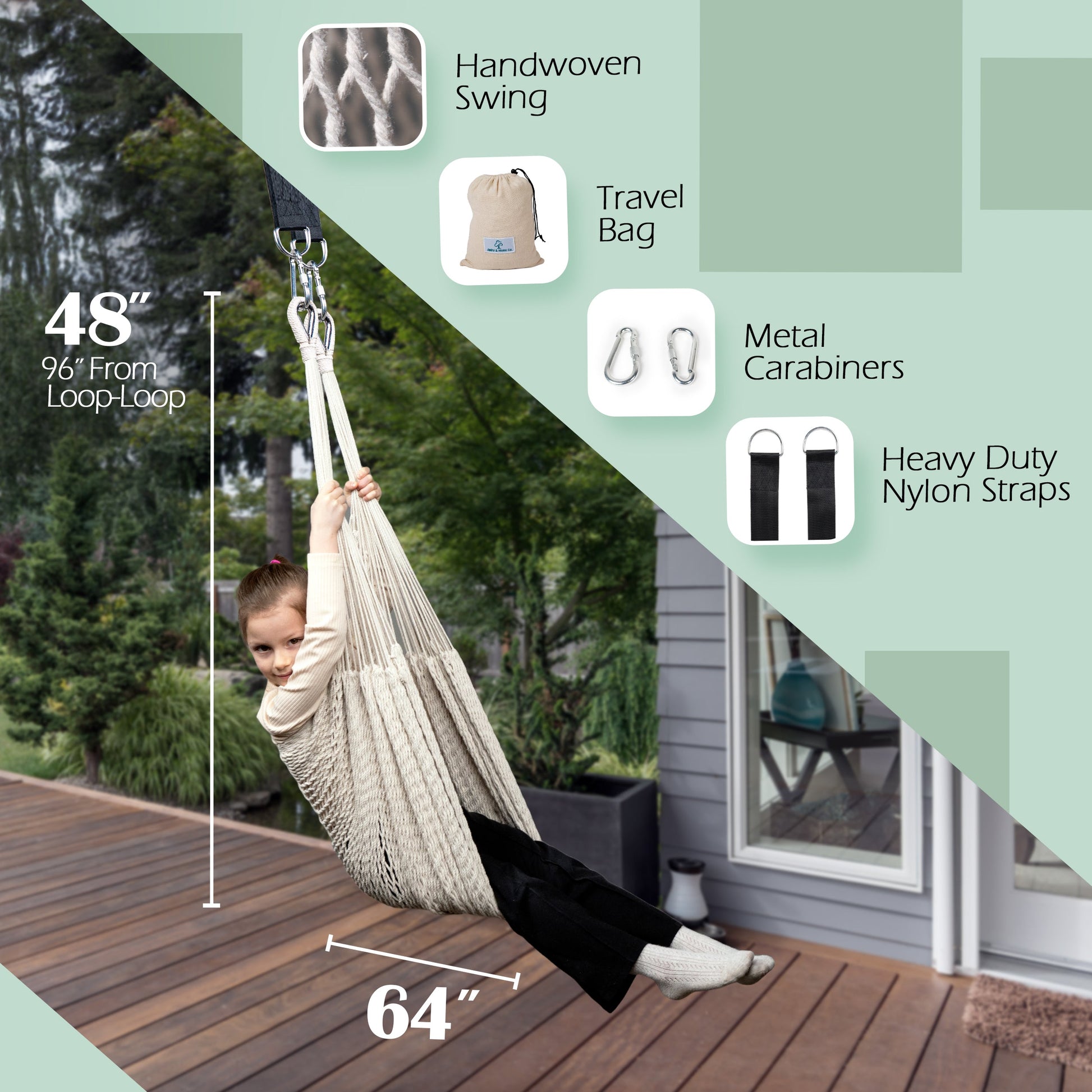 Therapist-Designed Handwoven Cotton Sensory Swing Abby & Noah Co.