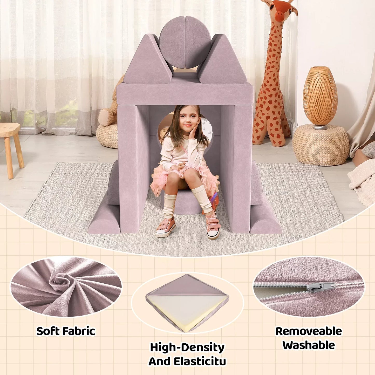 Modular Kids Play Couch – 14-Piece Convertible Sectional Sofa & Fortplay Set for Toddlers and Families The House Of Bonney