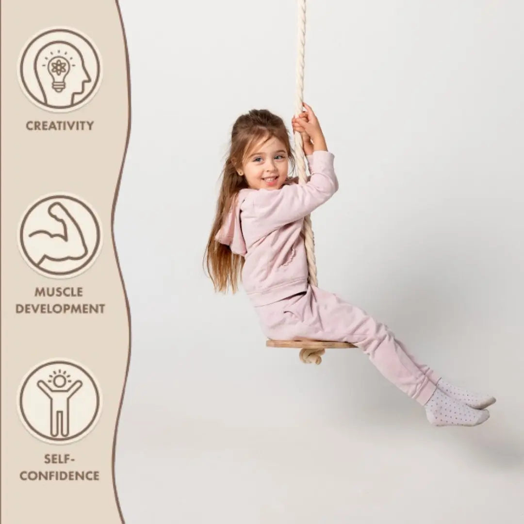 Wooden rope swing for kids Goodevas