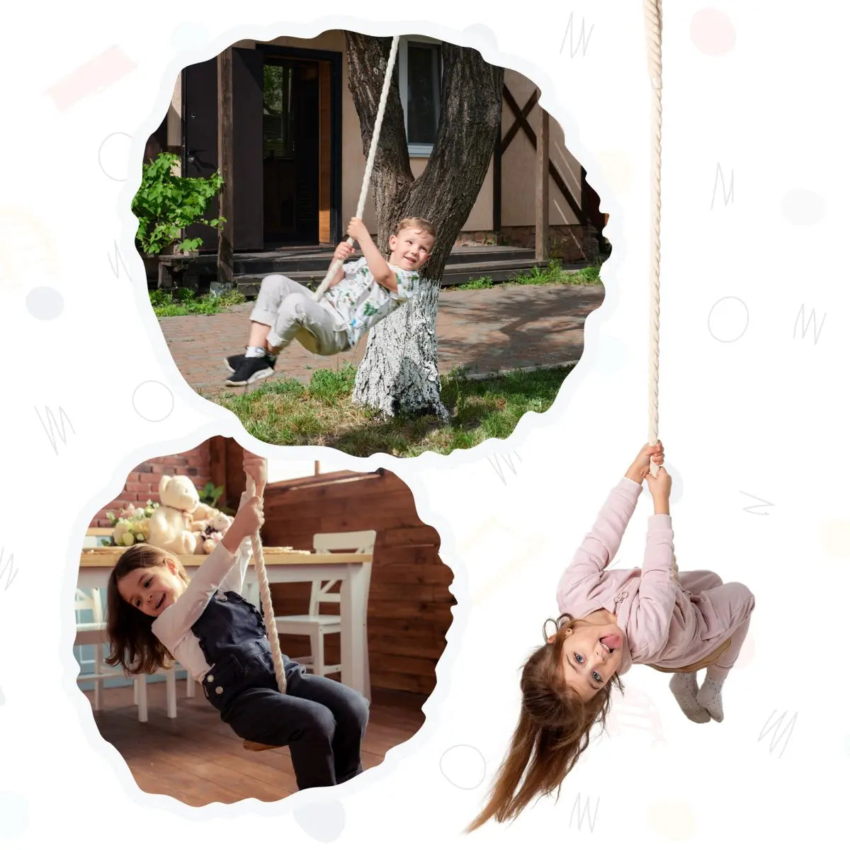 Wooden rope swing for kids Goodevas
